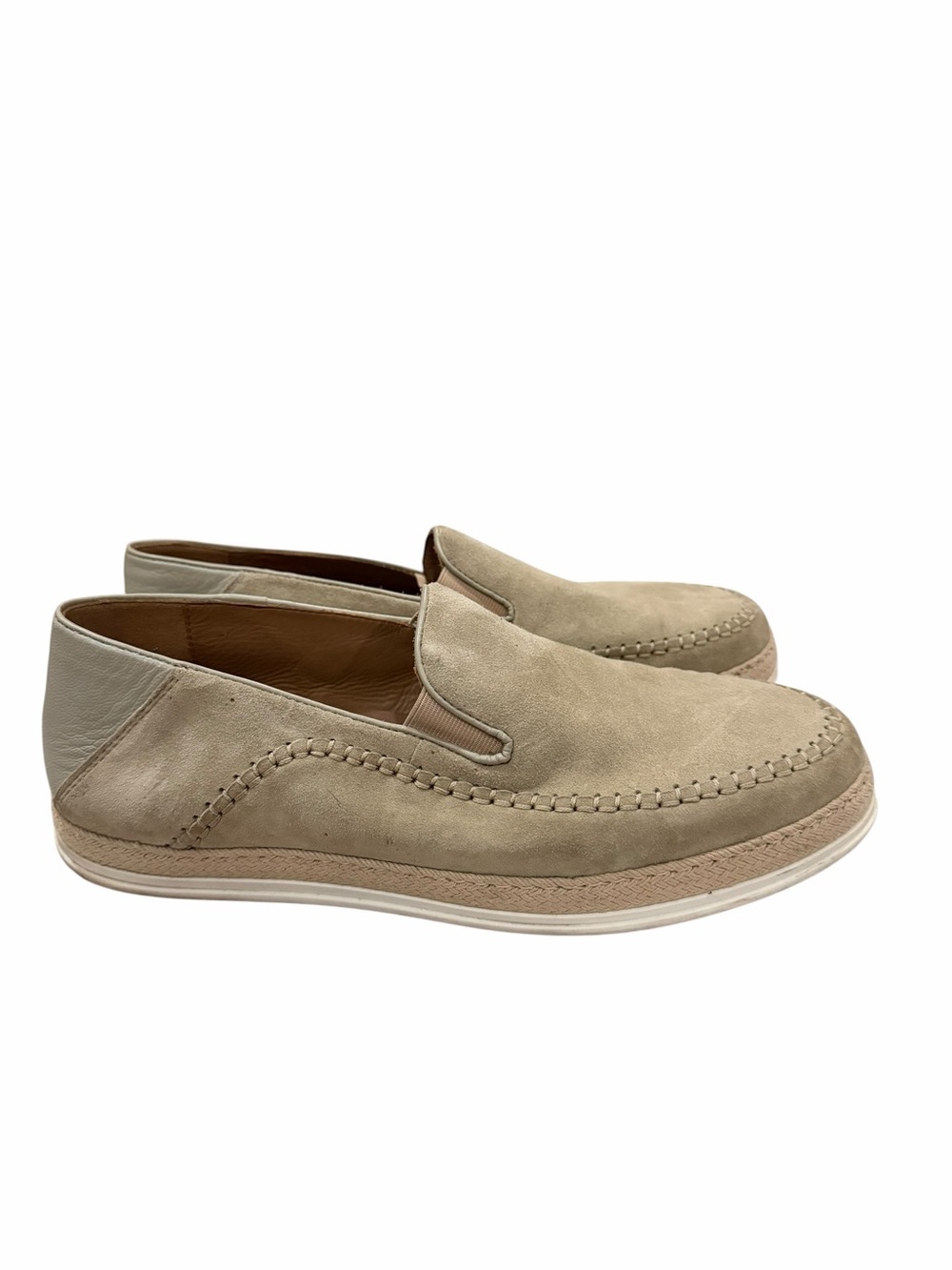 Robert Talbott Men's Size 7 Beige Leather‎ Mason Slip on Loafers S6